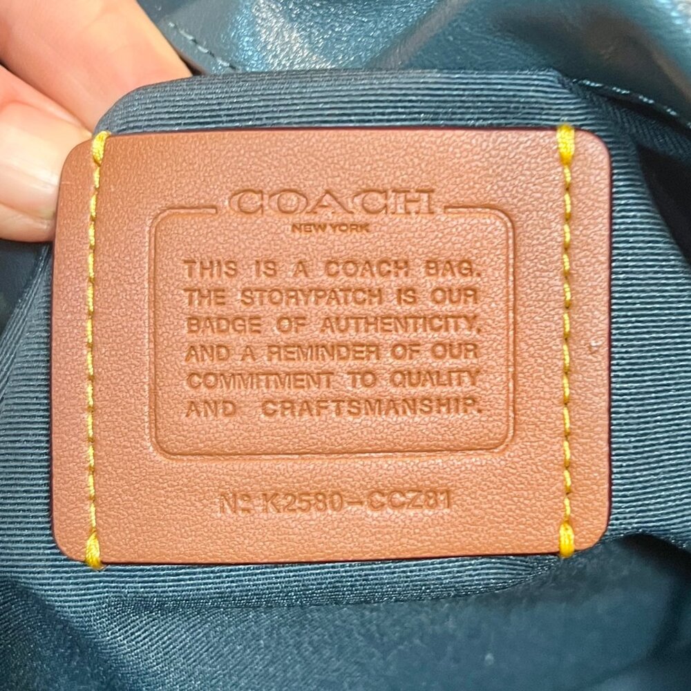 Stunning!!  NEW!!! Coach Evelyn Large Quilted Leather Shoulder Bag in Deep Teal! - Picture 10 of 16